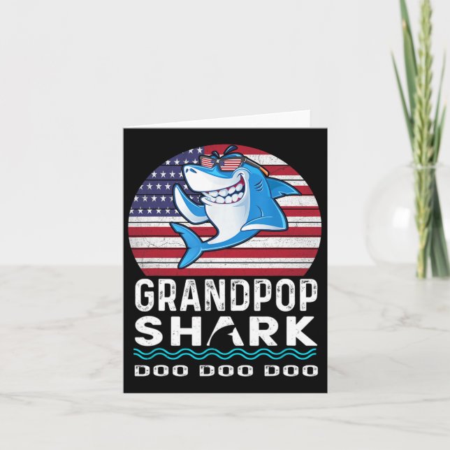 Grandpop-haj Fars dag-present från fru son dotter Kort (Framsida)