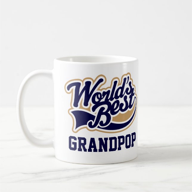 Grandpop Worlds Best Grandfather Gift Kaffemugg (Vänster)