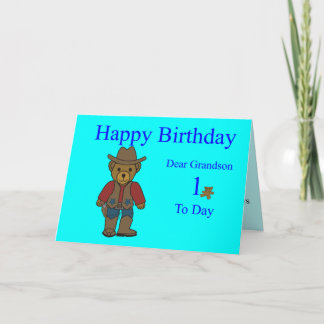 Grandson 1st Birthday Card Kort