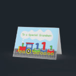Grandson 1st Birthday Colorful Tåg on Track Kort<br><div class="desc">När du firar hans första födelsedag snart blir det här kortet bäst för ge. Det här nyckelkortet kommer säkert att återföra roligtens minnen från hans första födelsedagsfirande. Ta en kopia av det här till ge.</div>