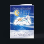 Grandson 1st Hanukkah Card Baby Helgkort<br><div class="desc">Grandson 1st Hanukkah Card Baby</div>