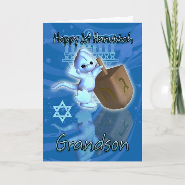 Grandson 1st Hanukkah Card Helgkort (Framsida)