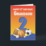 Grandson 2:a födelsedagen Sports Bollar Kort<br><div class="desc">När en kär barnbarn kärlek leker med alla slags bollar skulle det vara perfekten till ge när han snart firar sin andra födelsedag. Hämta den här idag och vara redo när den speciella dagen kommer.</div>
