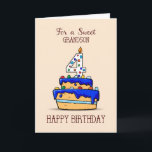 Grandson 4e födelsedagen, 4 på Sweet Blue Cake Kort<br><div class="desc">Rör vid speciella barnmorskebuskar med det här söta kortet som har en kaka med blå isbildning på framsidan. Det kommer säkert att göra hans mun vatten när du skickar honom detta för att hälsa honom en lycklig 4e födelsedagen.</div>