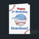 Grandson 4e födelsedagen Funny Baseball Ansikte Kort<br><div class="desc">Slå ut den ur parken med vårt basebolltemade kort för din fjärde-åriga superstjärna! Den studsande brev och lustiga baseboll ansikte gör denna födelsedag en önskan om ett hem springa för din sonson. Kör på för ett fantastiskt firande!</div>