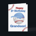 Grandson 6e Birthday Funny Baseball Ansikte Kort<br><div class="desc">Skaffa ett hem springa på födelsedagen i önskemål med vårt basebolltemat kort för din sjätte-årsstjärna. Det studande brev och den vänliga basebollfiguren gör det till en slå sak! Gratulera till glädjen att vrida sex i stil.</div>