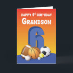 Grandson 6e Birthday Sports Bollar Kort<br><div class="desc">Det är bäst att du hämtar kortet till ge i dag när du blir sex år gammal snart. Inuti finns roligtens budskap som säkert kommer att göra hans dag mer roligt. Idrotten bollar på framsidan kommer definitivt att göra älskare i hans sport lyckligare.</div>