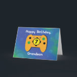 Grandson 7 Year Old Birthday Gamer Controller Kort<br><div class="desc">Videospel är hans favorittid och det här kortet var designad för barn precis som din barnson. Framsidan har en spelkontroll med nummer "7" på mitten av den som visar din barnsons ålder när han snart fyller år.</div>