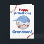 Grandson 9 Birthday Funny Baseball Ansikte Kort<br><div class="desc">Fira ett hem springa av glädje med vårt basebollkort för nionde födelsedagen. Det studsande brev och det lustiga basebolltecknet satte scenen för ett episkt firande. Inuti hittar du ett hjärtligt budskap som återger känslan av insidermeddelandet - en perfekt som matchar din barnsons stora dag!</div>