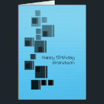 Grandson Abstract Design Blue Birthday Card Hälsningskort<br><div class="desc">Ett enkelt kort som passar din morsons födelsedag. Svarta och grått fyrkanter över en blå bakgrund. Ett enkelt men väldigt elegant kort för att önska grattis på födelsedagen till din barnson.</div>