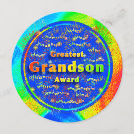 Grandson Award Birthday Fireworks Kort