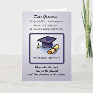 Grandson Bachelors Anpassade Degree and School Kort