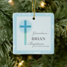 Grandson Baptism Blue Snöre Personlig