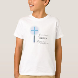 Grandson Baptism Blue Snöre Personlig T Shirt