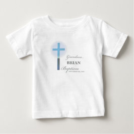 Grandson Baptism Blue Snöre Personlig T Shirt