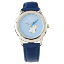 Grandson Baptism Kostym på Baby blue Personlig Armbandsur