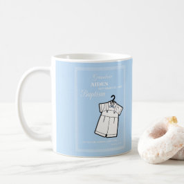 Grandson Baptism Kostym på Baby blue Personlig Kaffemugg