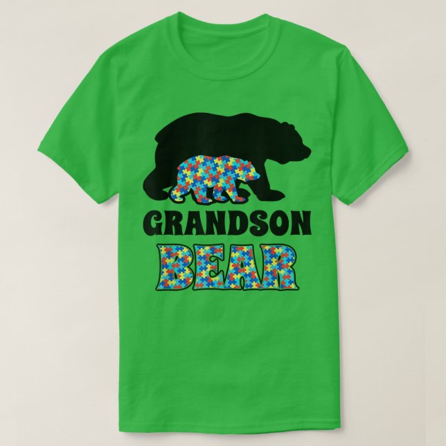 Grandson Bear Autism Awareness  T Shirt (Design framsida)