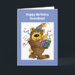 Grandson Birthday Bear Kort<br><div class="desc">Den här söta nallen är här för att önska din morson en Grattis på födelsedagen!</div>