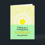 Grandson Birthday Bright Sunshine Card Kort<br><div class="desc">Födelsedagskort för en barnson. En önskan om en fullt solsken på födelsedagen. Ett lysande och roligt kort som visar ett lysande sol som skickar ned ljusstrålar av solljus.</div>