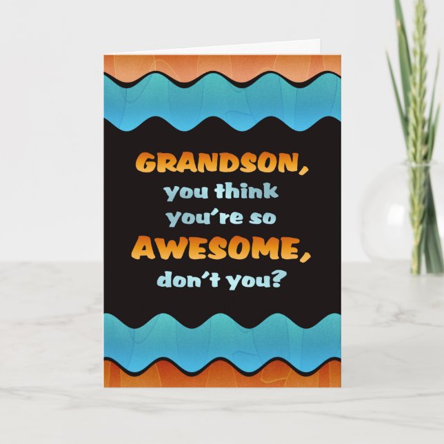 Grandson Birthday Card/Fantastisk Grandson Card Kort (Framsida)