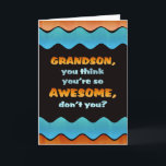 Grandson Birthday Card/Fantastisk Grandson Card Kort<br><div class="desc">Låt en speciell barnson känna dig tänka att han är fantastisk på sin födelsedag med detta färgstarka vinkara kort.</div>