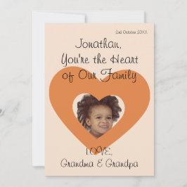 Grandson Birthday Hälsning Rustic Simple Photo Julkort