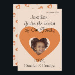 Grandson Birthday Hälsning Rustic Simple Photo Julkort<br><div class="desc">Roligt och unikt gratulationskort för barnmorskefödelsekort. Allt du behöver göra är att klippa ut ansikte från en tydlig bild och ersätta bilden på kortet. Kan ändra hälsning eller lägga till ditt eget. Grattis på födelsedagen 💘 🎂</div>