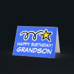 Grandson Birthday-kort Kort<br><div class="desc">Morson Birthday-kort med lysande stjärna.</div>