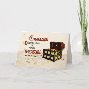 Grandson Birthday med Pirat Treasure Kort