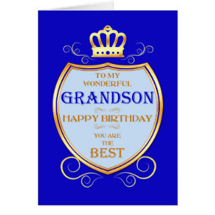 Grandson Birthday med Shield Hälsningskort