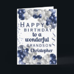 Grandson Birthday Navy Balloon Kort<br><div class="desc">Ett fantastiskt marinkort och silver-ballongkort grattis på födelsedagen. Den här fantastiska designen är perfektens sätt att önska din morson en grattis på födelsedagen. Anpassa med eget namn och eget meddelande. Blåfärgad färgad.</div>