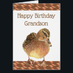 Grandson Birthday Roligt Ducky Quack Quack Hälsningskort<br><div class="desc">En fin födelsedag med Cute Anka-kort för din barnson med insidan av verset om ,  En liten ducky med ludden på baksidan,  han leder de andra med en quack,  quack,  quack och Grattis på födelsedagen</div>