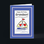Grandson Birthday, Segelbåt, Christian Kort<br><div class="desc">Det här söta kortet blir smidigt när du skickar det till din morson! Skriptpasset är på insidan.</div>