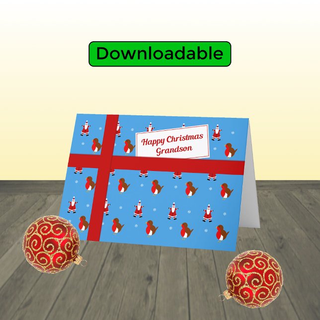 Grandson Blue-Julpaket Helgkort (Skapare uppladdad)