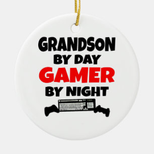 Grandson by Day Gamer by Night Julgransprydnad Keramik