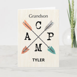 Grandson Camp Personalize Namn-pilar Kort