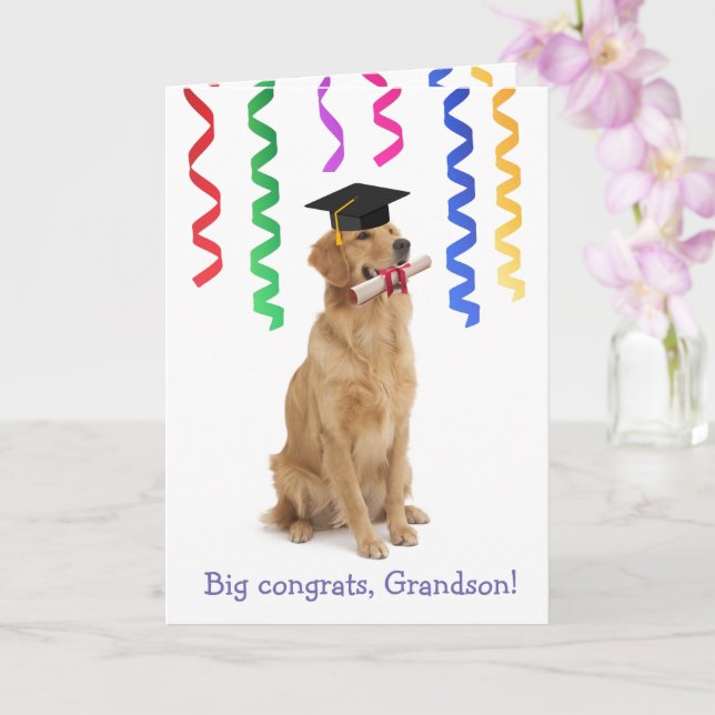Grandson Cute Hund Studenten Kort (Orkide)