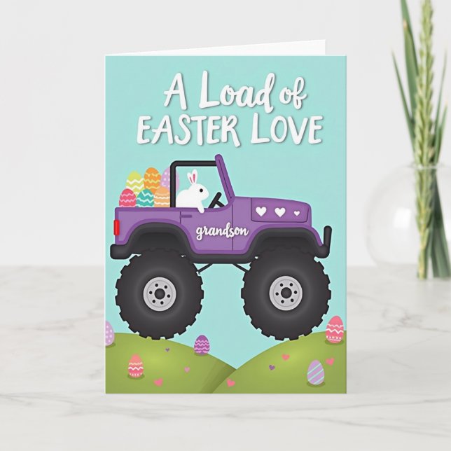 Grandson Easter Vehicle Card Kort (Framsida)