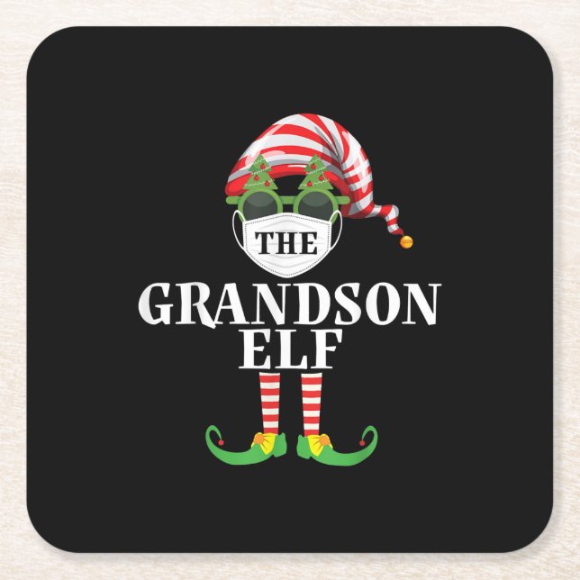 Grandson Elf Matching jul Underlägg Papper Kvadrat (Framsidan)