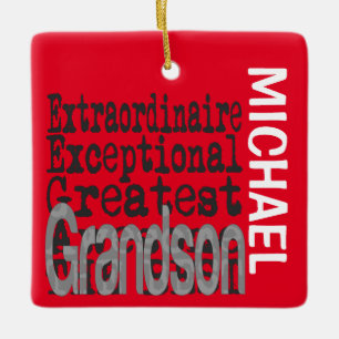 Grandson Extraordinaire ANPASSNINGSBAR Julgransprydnad Keramik