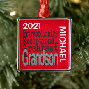 Grandson Extraordinaire ANPASSNINGSBAR Julgransprydnad Metall