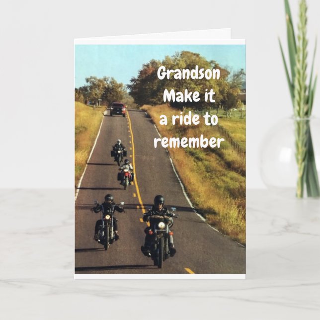**GRANDSON** FÅR RIDEN PÅ "DITT BIRTHDAY" KORT (Framsida)