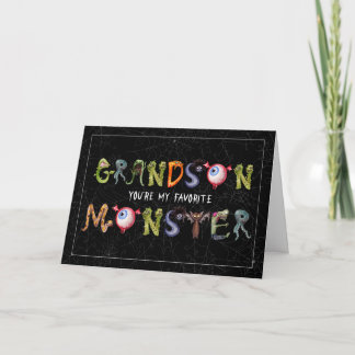 Grandson Favorite Monster Funny Halloween Kort