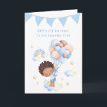 Grandson First Birthday Kort<br><div class="desc">Hjärtade 1:a födelsedag till vårt farsonkort med en vacker dikt inuti. Hand illustrerade täckningen i ett blått tema, Perfekt för en första födelsedag, att den lilla kanske inte kommer ihåg utan kommer att växa upp och se bilderna och höra historierna om bra footwear Birthday skapa egna minnen. Inte precis vad...</div>
