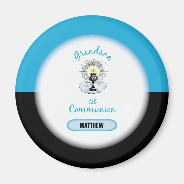 Grandson First Communion, Blue Kopp Magnet (Framsidan)