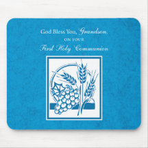 Grandson First Communion Blue, Wheat, Graps