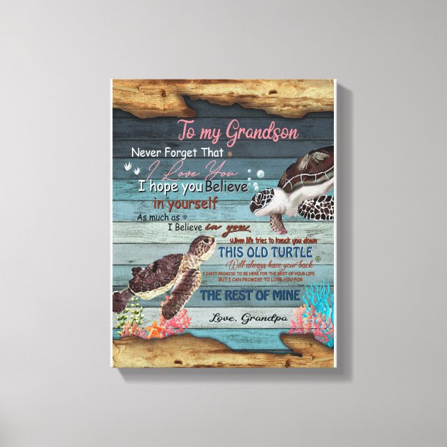 Grandson Gift | Brev till min morfar från morfar Canvastryck (Framsida)