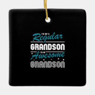 Grandson Gift Im Ej en vanlig morson Julgransprydnad Keramik