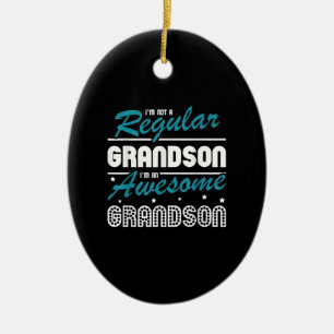 Grandson Gift Im Ej en vanlig morson Julgransprydnad Keramik